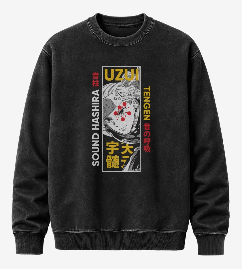Poleron Polo Acid Wash Negro de Uzui 