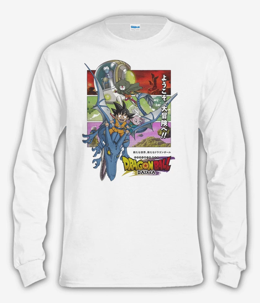 Polera manga larga Blanco de Dragon Ball Daima