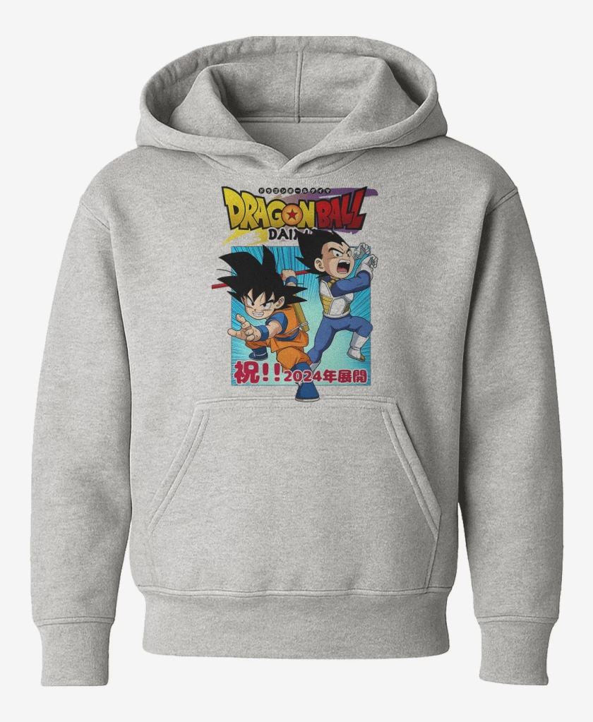 Poleron de niño Gris Melange de Goku y Vegeta Daima