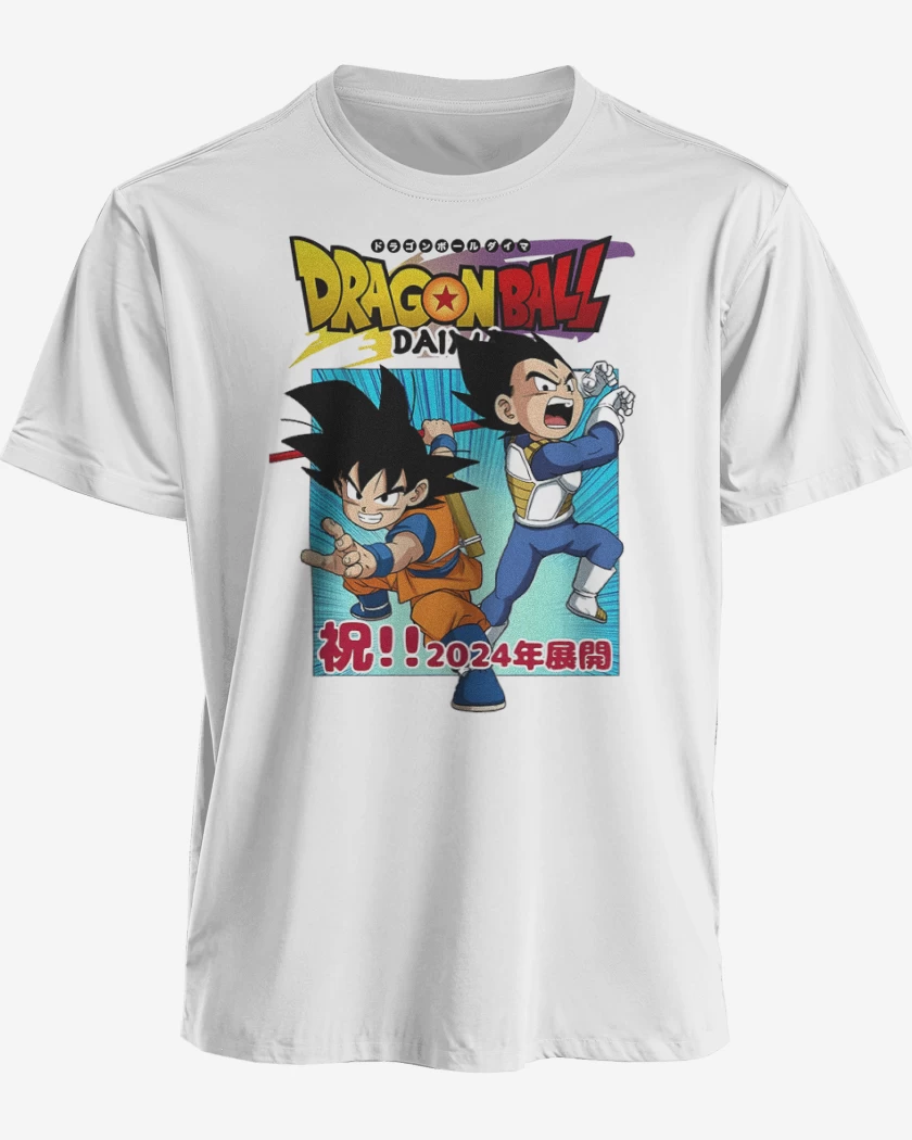 Polera premium Blanco de Goku y Vegeta Daima
