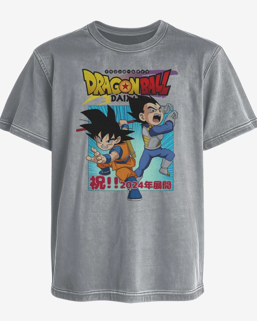 Polera desgastada Goku y Vegeta Daima
