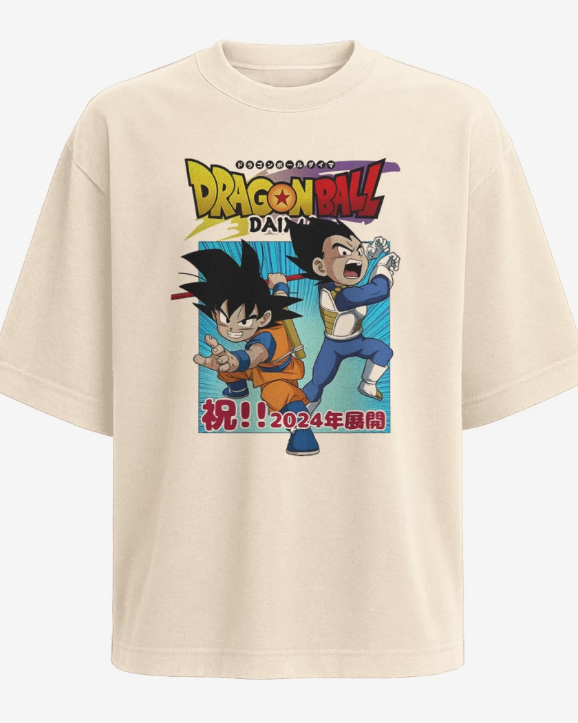 Polera Oversize Goku y Vegeta Daima