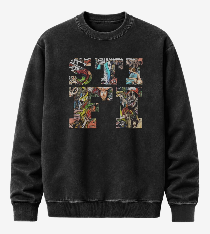 Poleron Polo Acid Wash Negro de Sti Fi