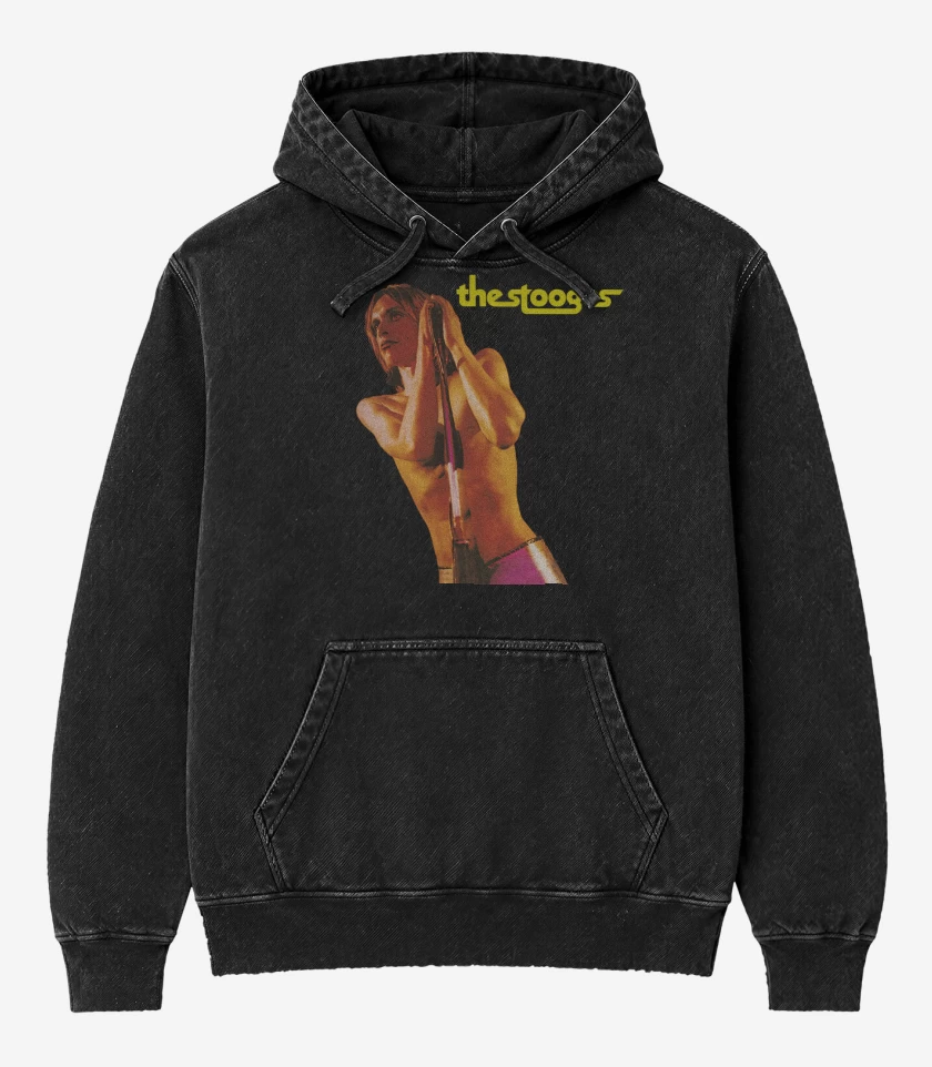 Poleron Canguro Acid Wash Negro de The Stooges