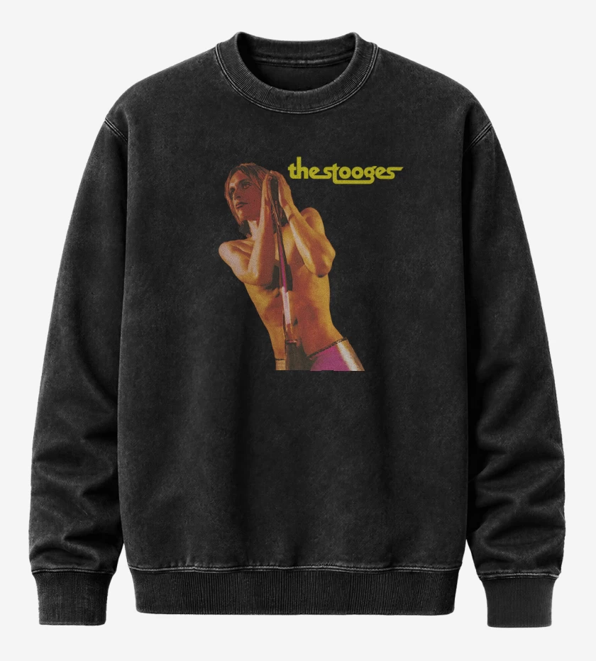 Poleron Polo Acid Wash Negro de The Stooges