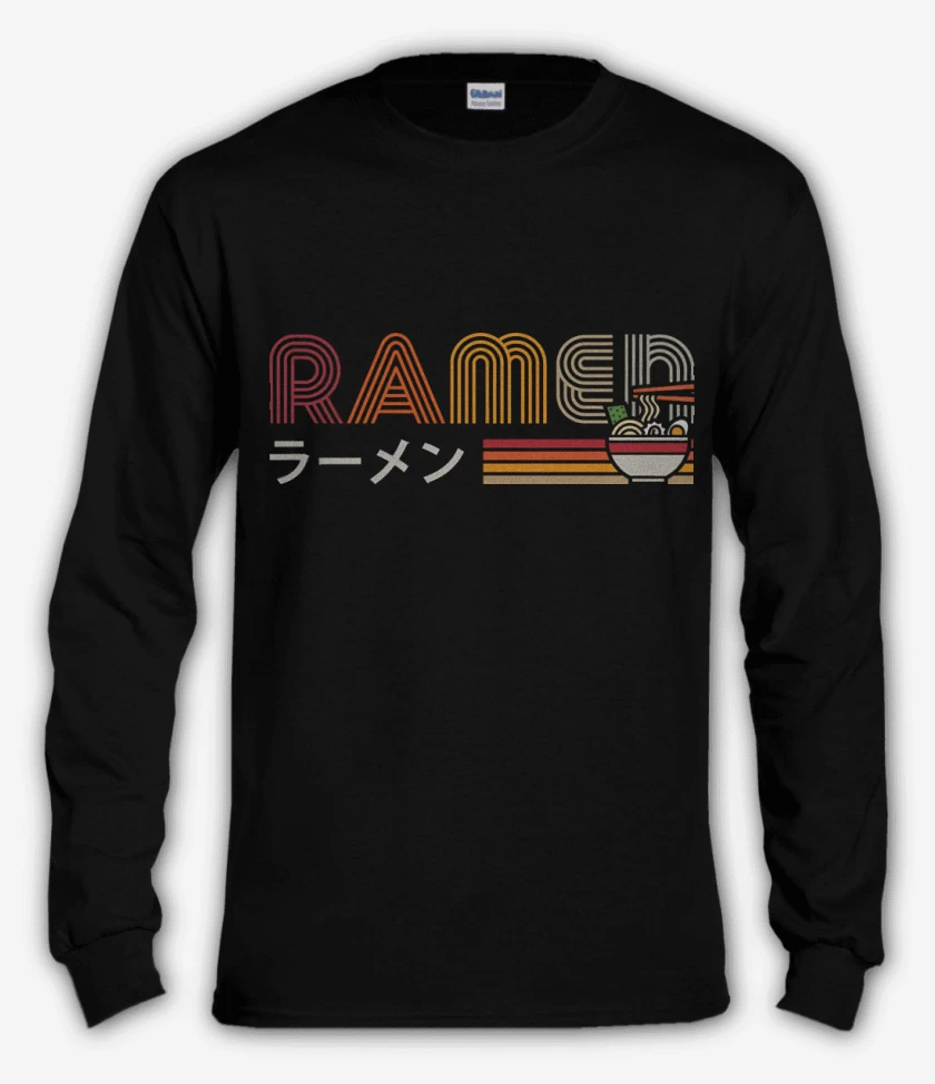 Polera manga larga Negro de Vintage Ramen
