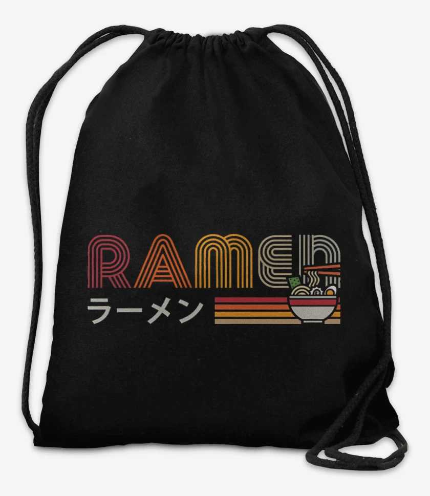 Mochila Negro de Vintage Ramen