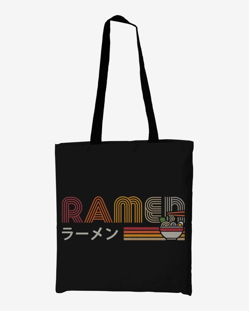 Totebag Negro de Vintage Ramen