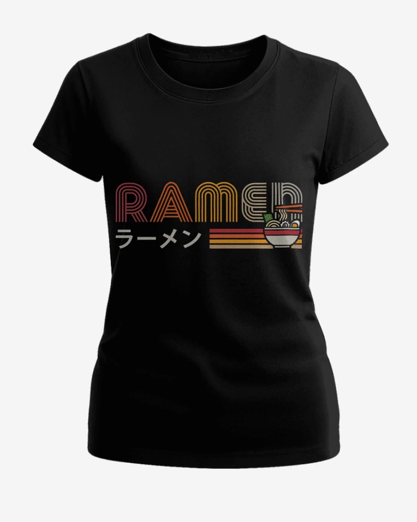 Polera de Mujer Negro de Vintage Ramen