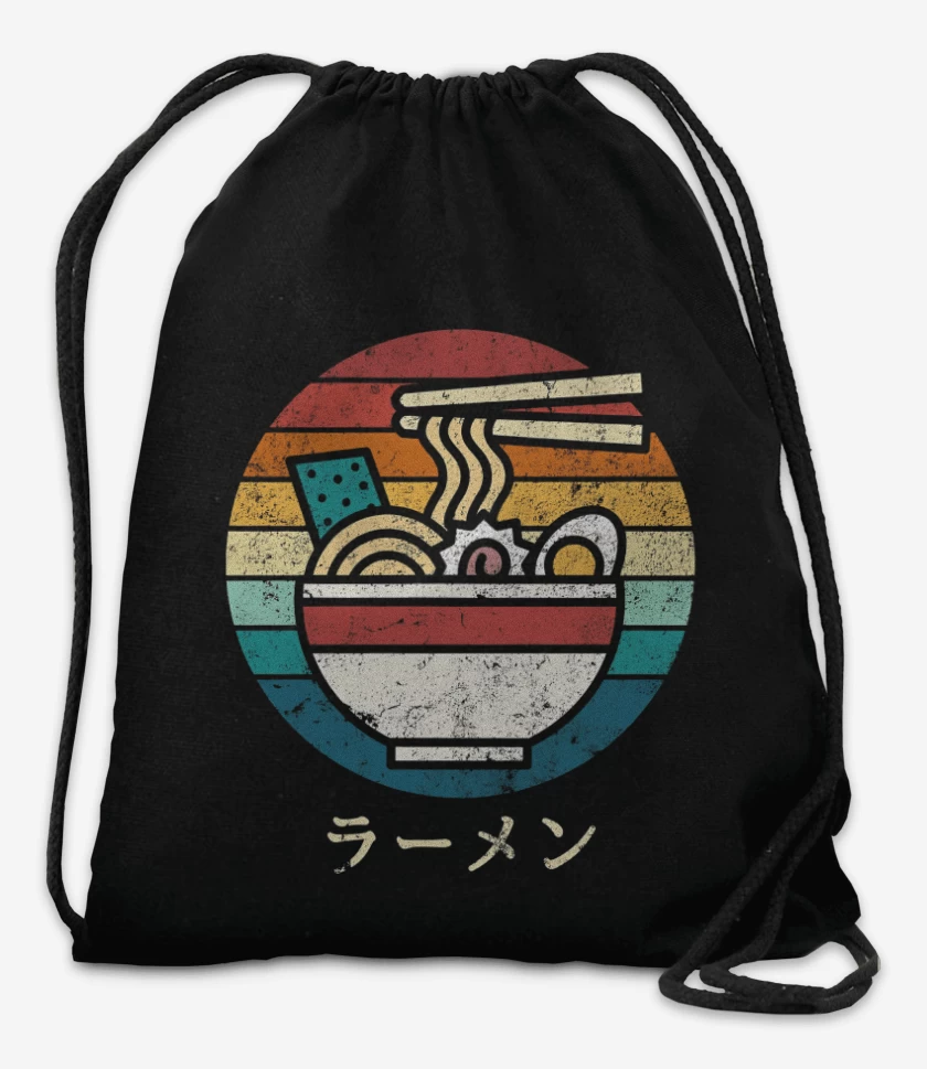 Mochila Negro de Retro Ramen