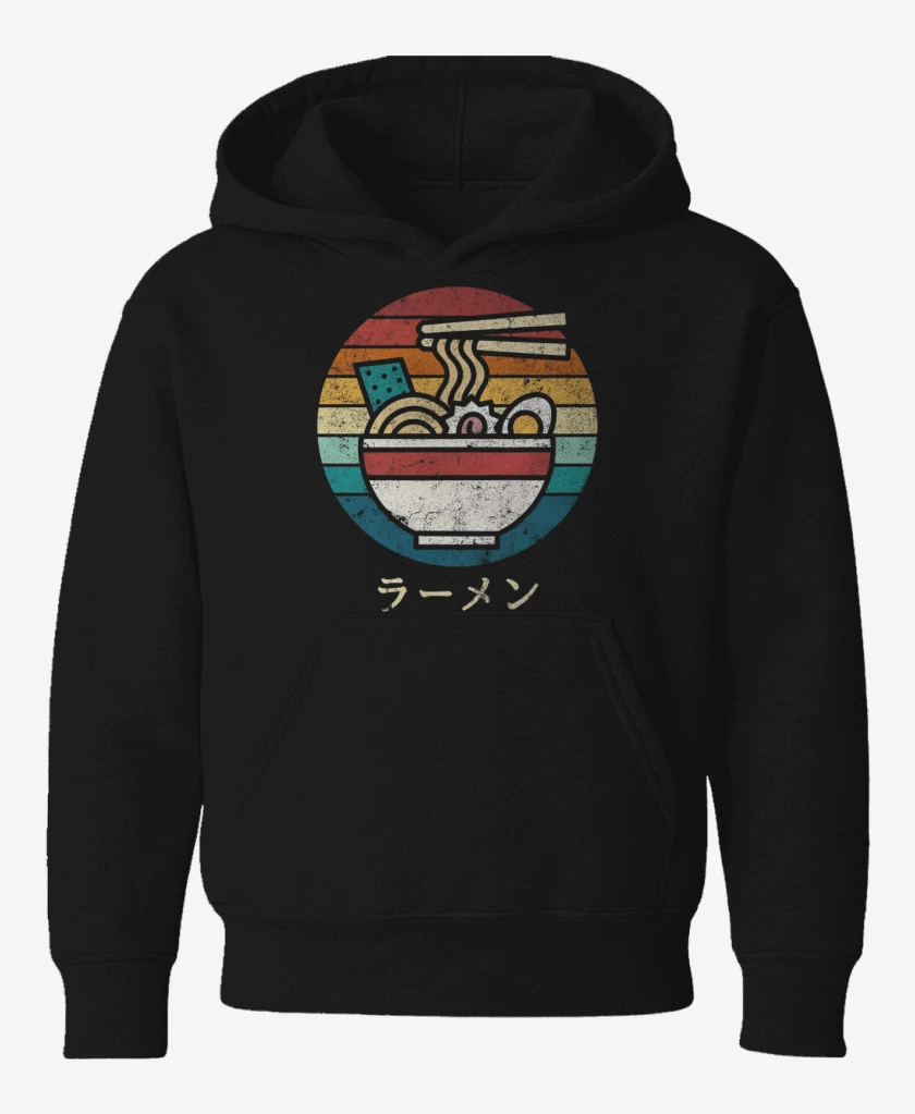 Poleron de niño Negro de Retro Ramen
