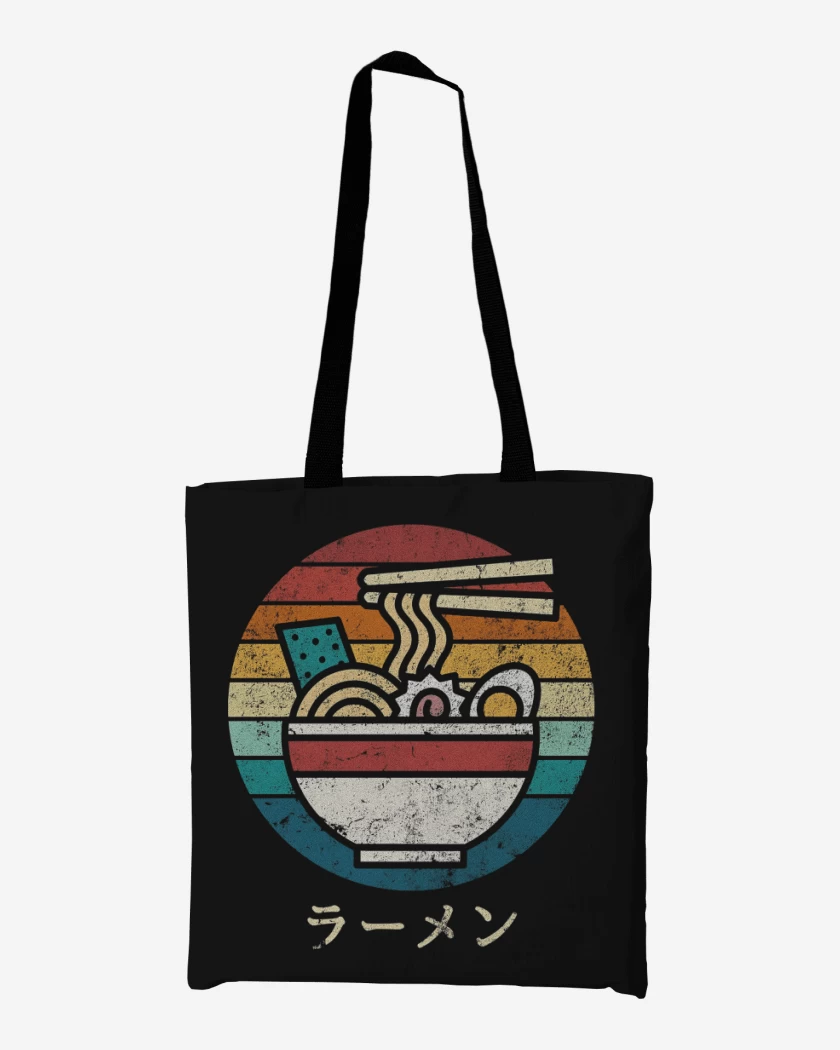 Totebag Negro de Retro Ramen