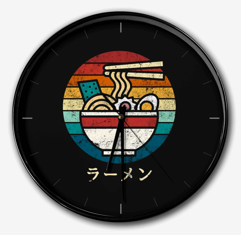 Reloj Negro de Retro Ramen