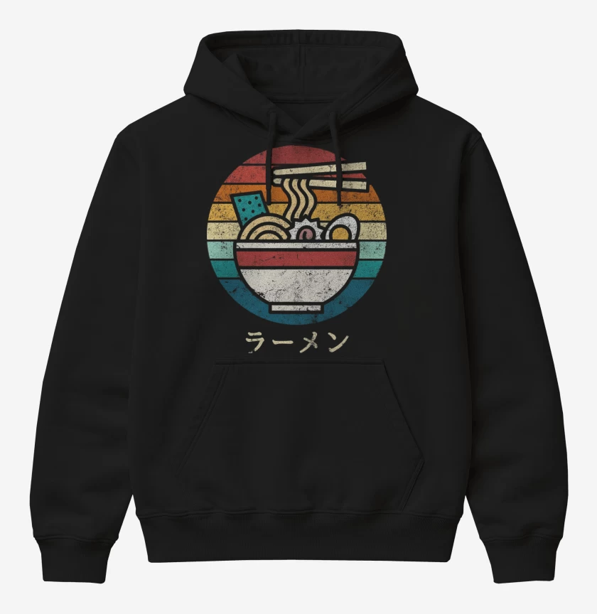 Poleron Canguro básico Negro de Retro Ramen