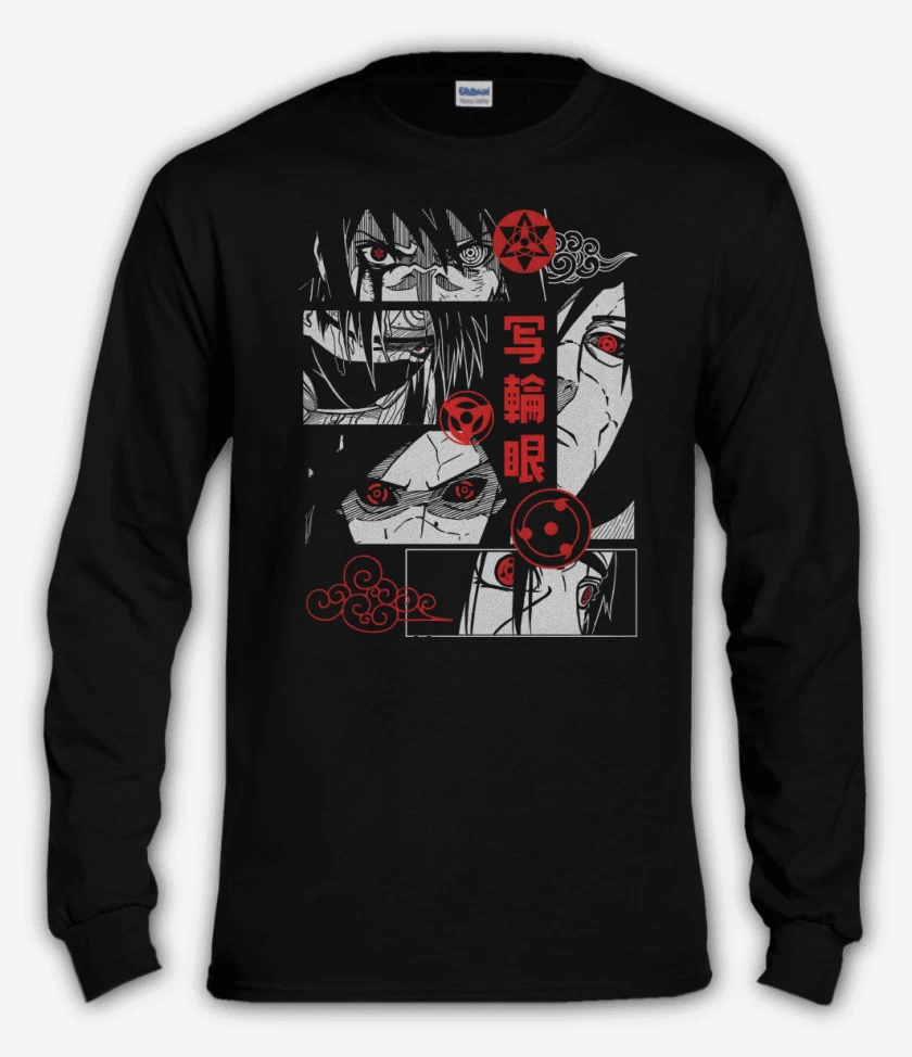 Polera manga larga Negro de Sharingan