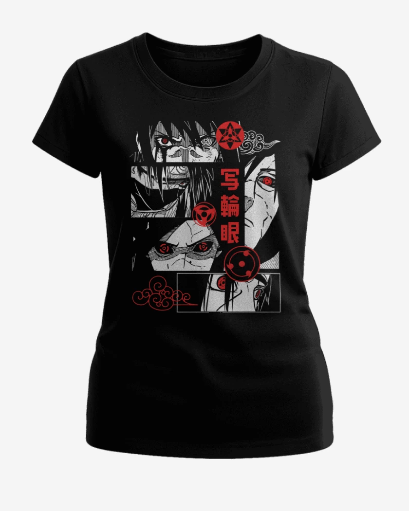 Polera de Mujer Negro de Sharingan