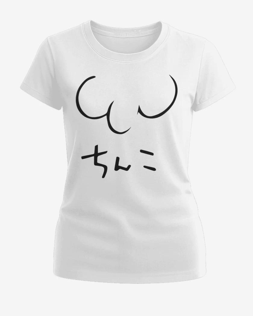 Polera de Mujer Blanco de Dibujo de Gojo