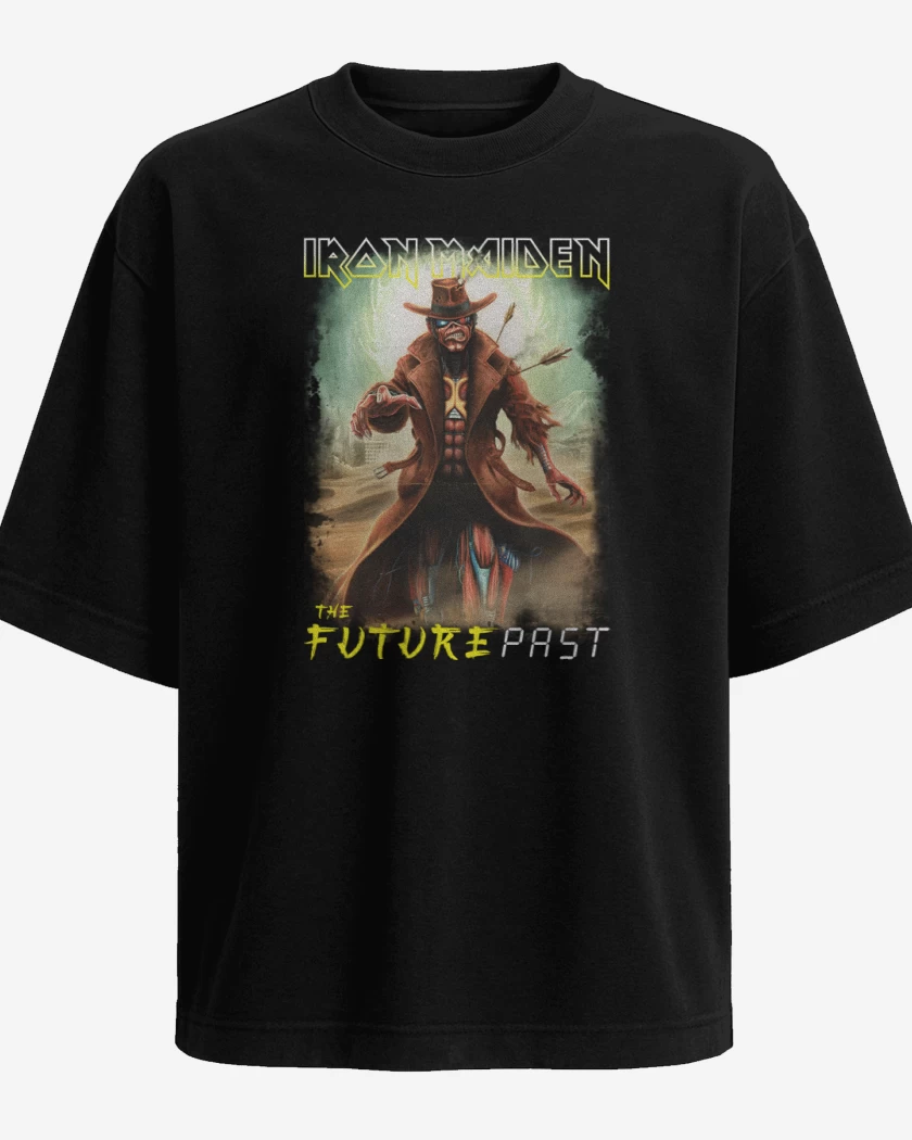 Polera Oversize Negro de Iron Maiden Future Past