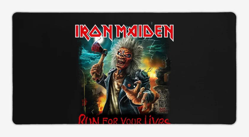 Mouse pad Gamer Negro de Iron Maiden Run For Your Lives