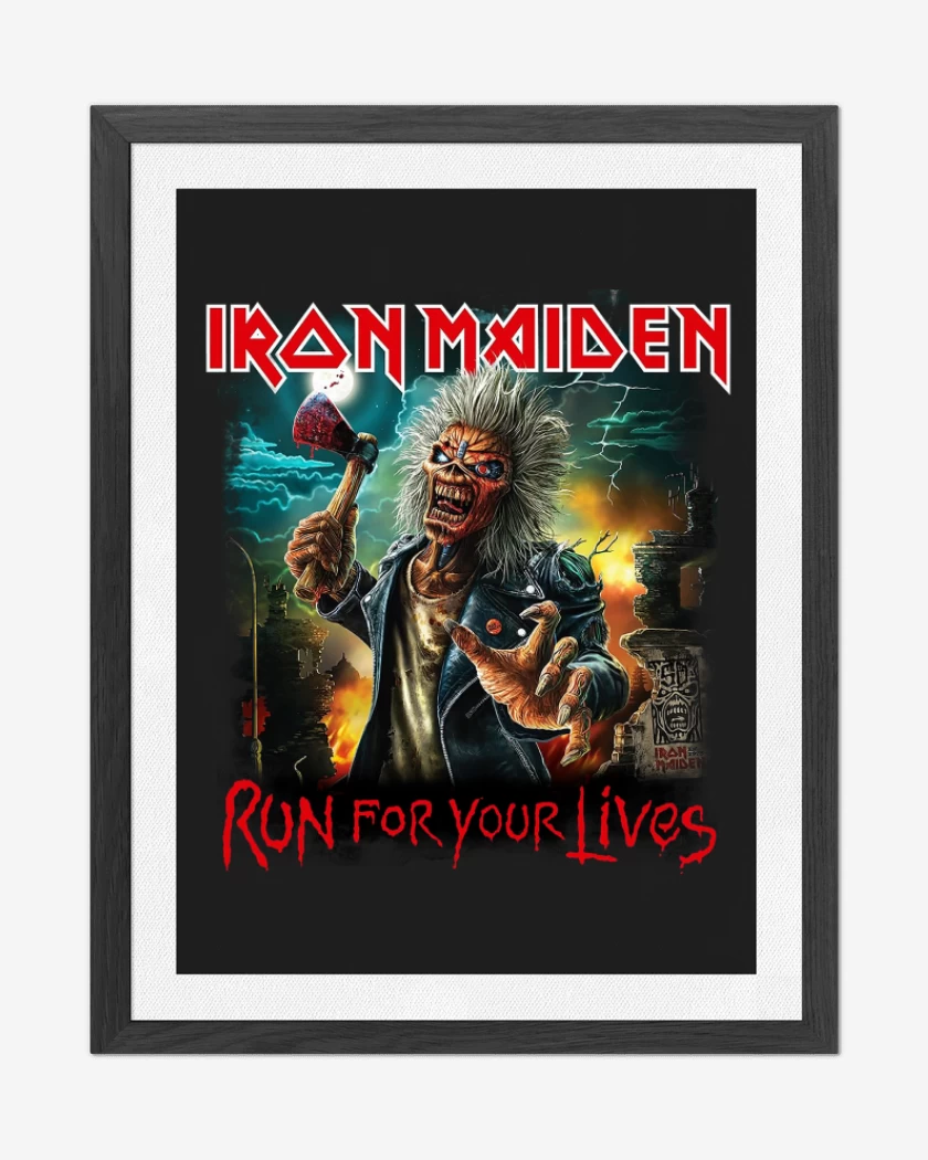 Cuadro decorativo Negro de Iron Maiden Run For Your Lives