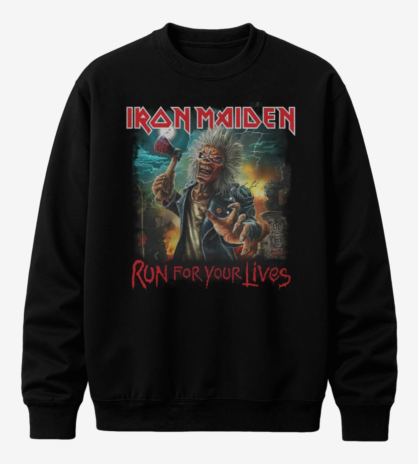 Poleron polo Iron Maiden Run For Your Lives