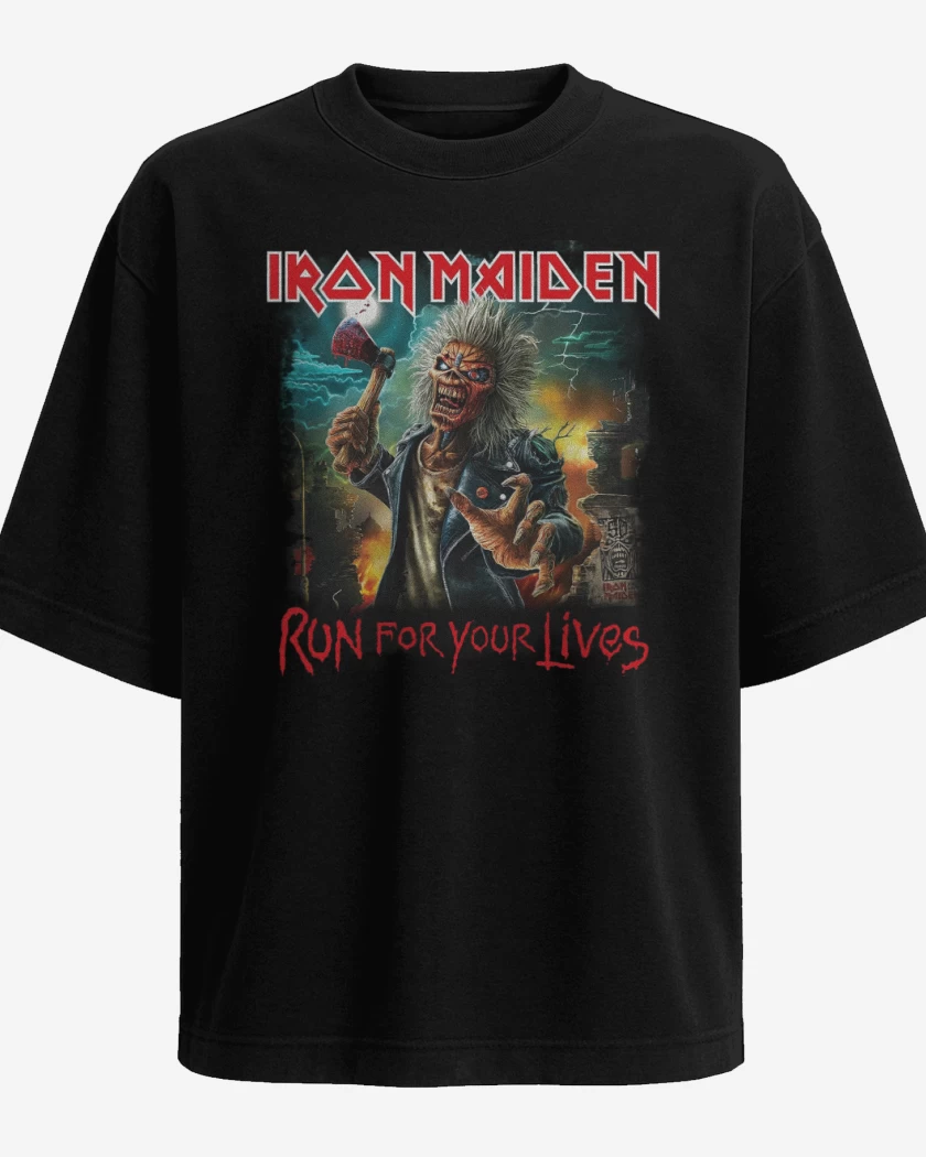 Polera Oversize Iron Maiden Run For Your Lives