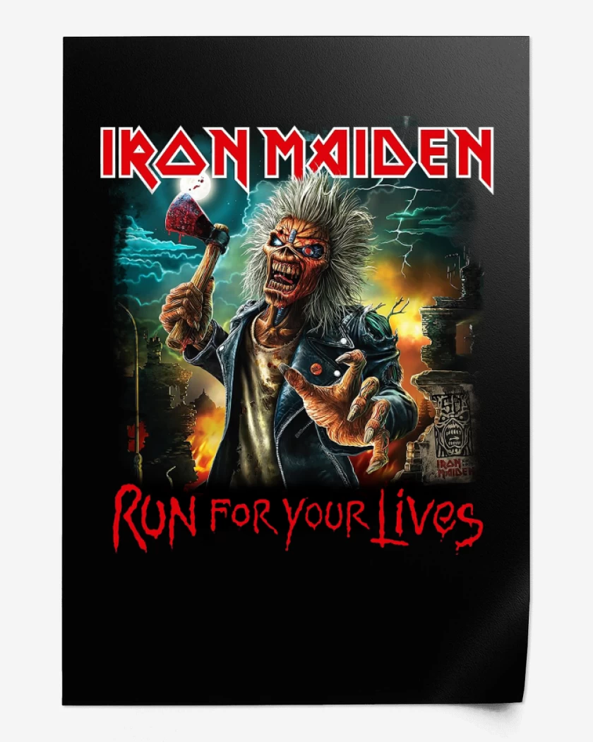 Print Iron Maiden Run For Your Lives