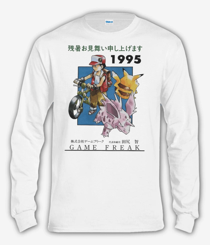Polera manga larga Blanco de Pocket Monsters 