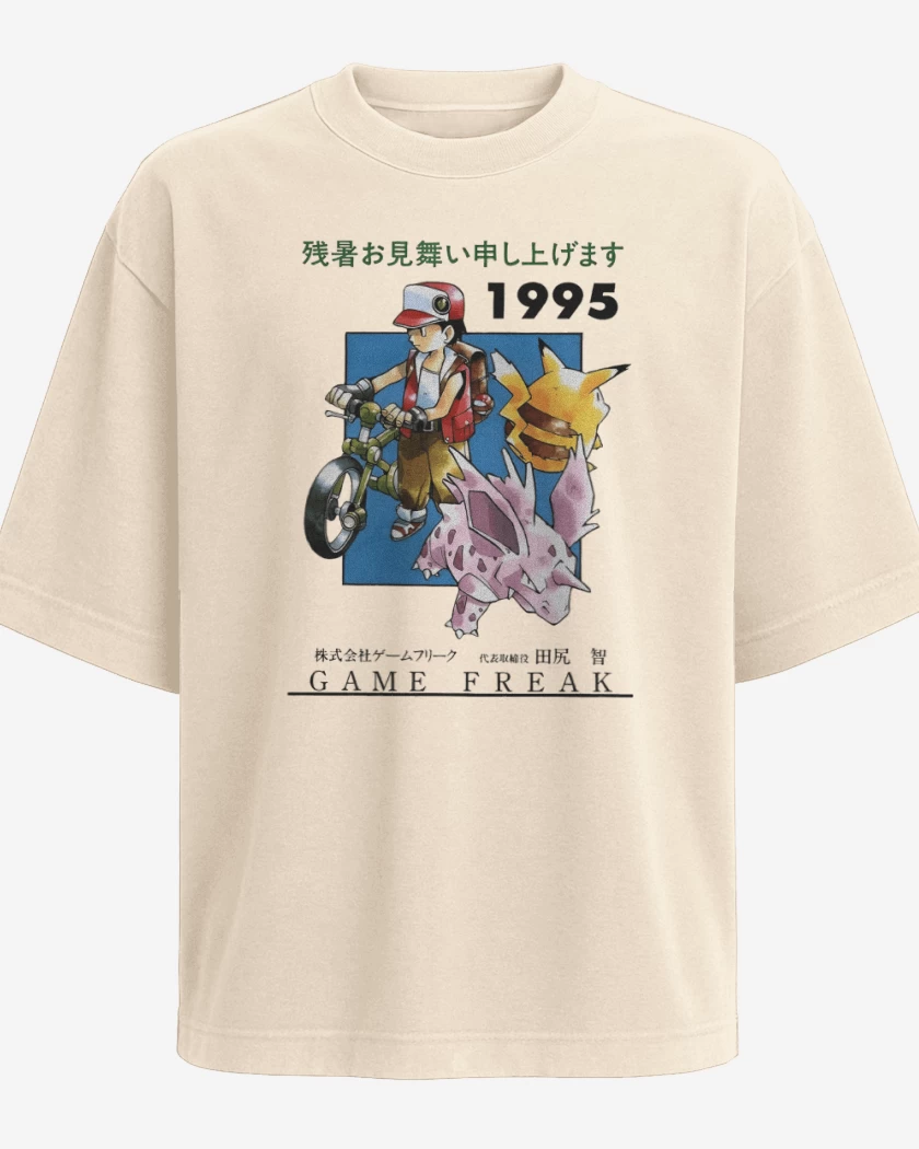 Polera Oversize Beige de Pocket Monsters 
