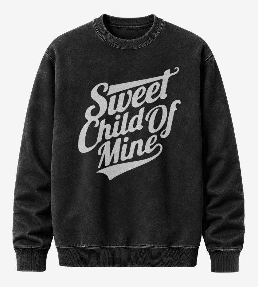 Poleron Polo Acid Wash Negro de Sweet child o mine