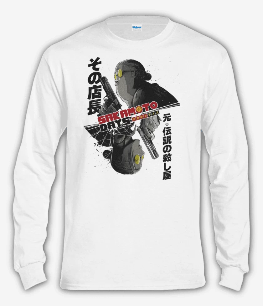 Polera manga larga Blanco de Doble Agente Sakamoto