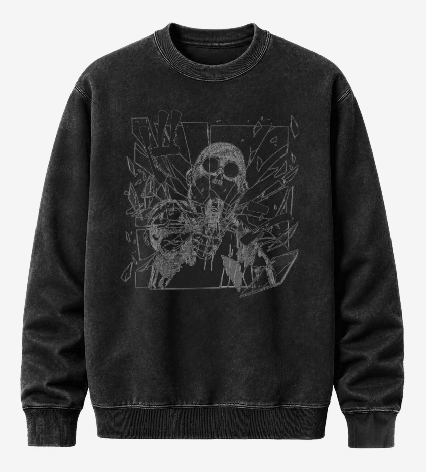 Poleron Polo Acid Wash Negro de Disparo Sakamoto 