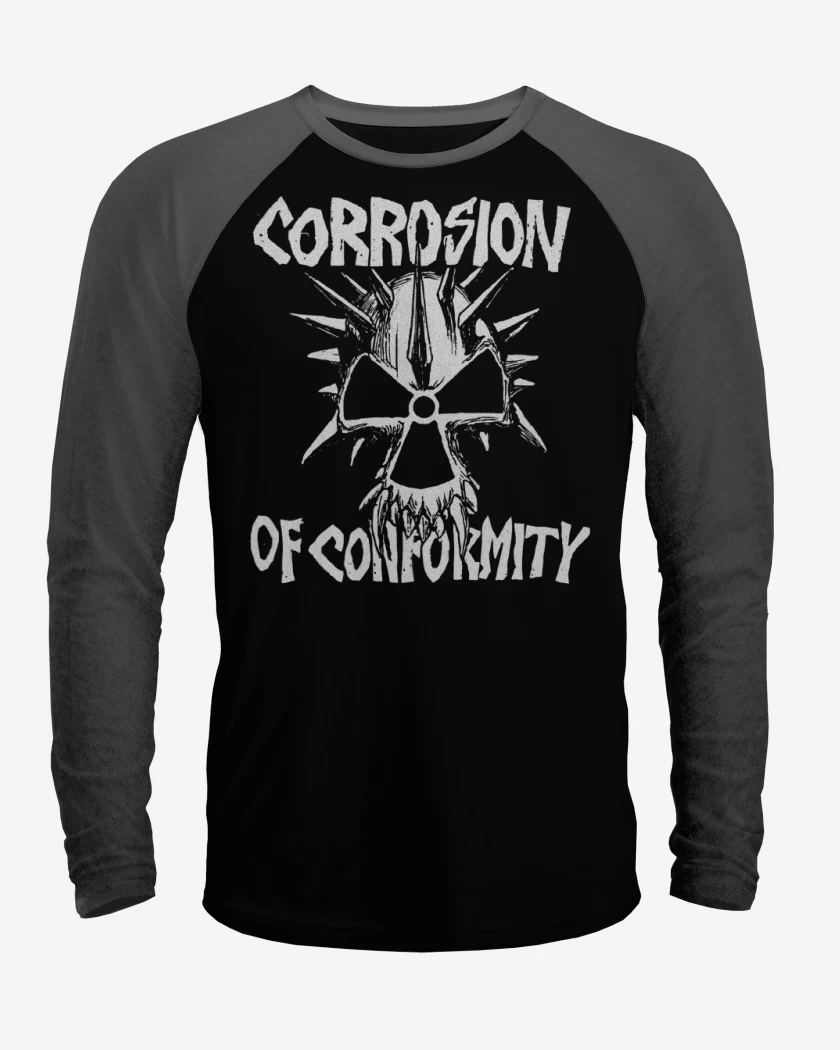 Polera Raglan Negro / Negro Heather de Corrosion fo Conformity