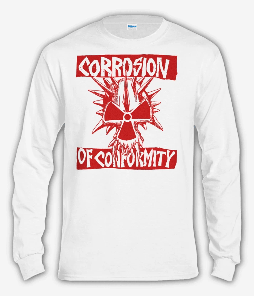 Polera manga larga Blanco de Corrosion of Conformity Rojo