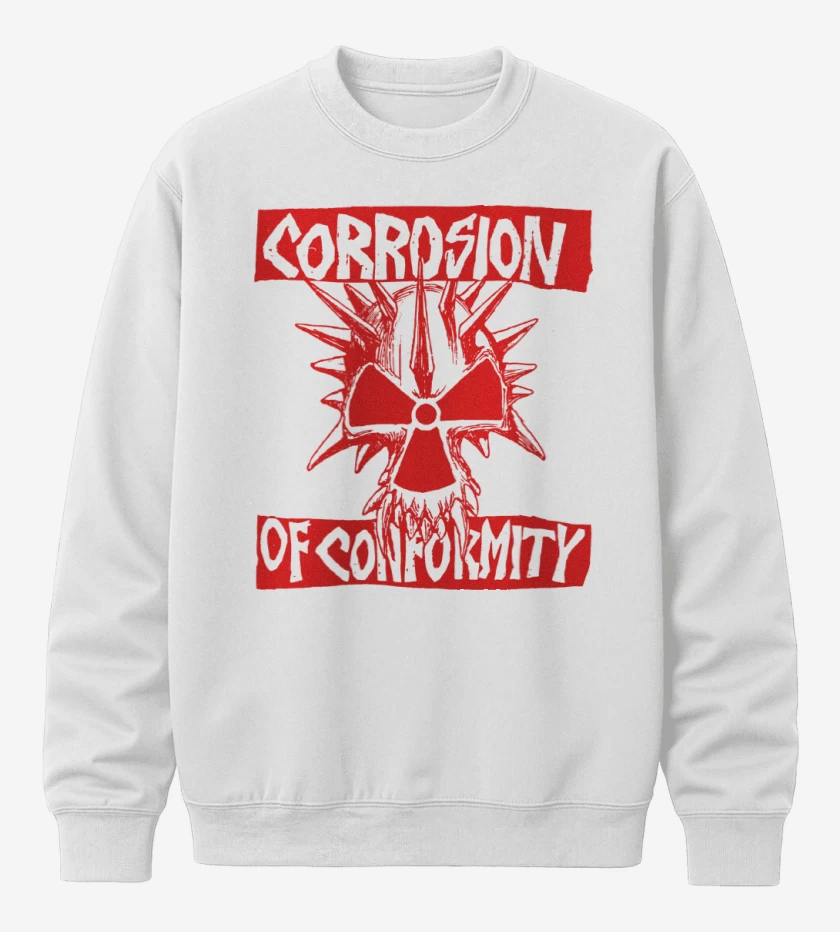 Poleron polo Blanco de Corrosion of Conformity Rojo