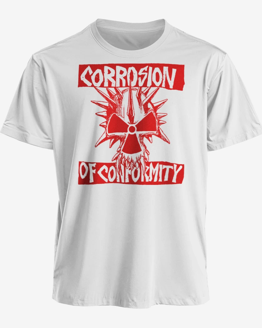 Polera premium Blanco de Corrosion of Conformity Rojo