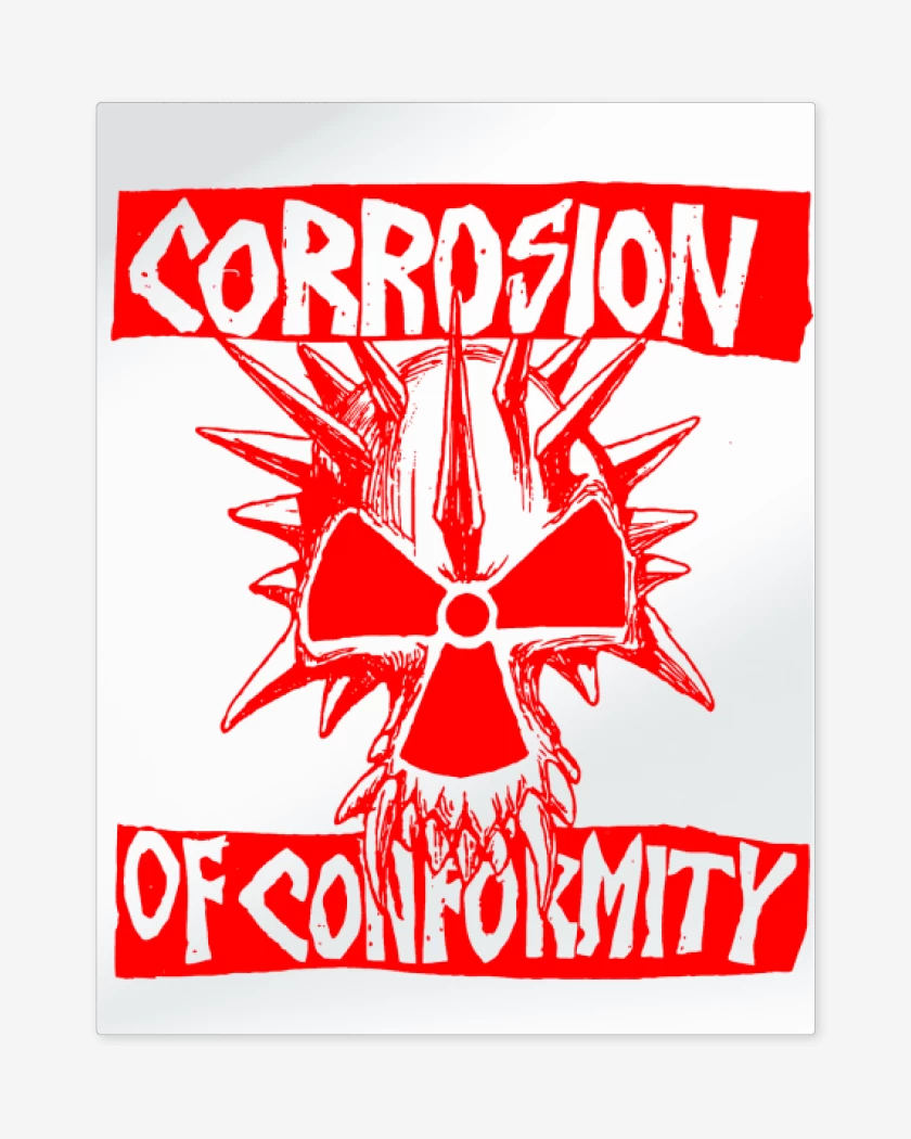 Print metalico Blanco de Corrosion of Conformity Rojo