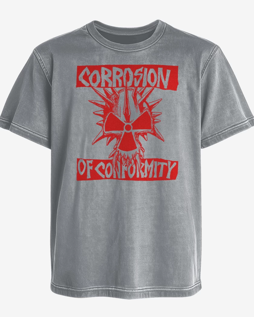Polera desgastada Gris Melange de Corrosion of Conformity Rojo