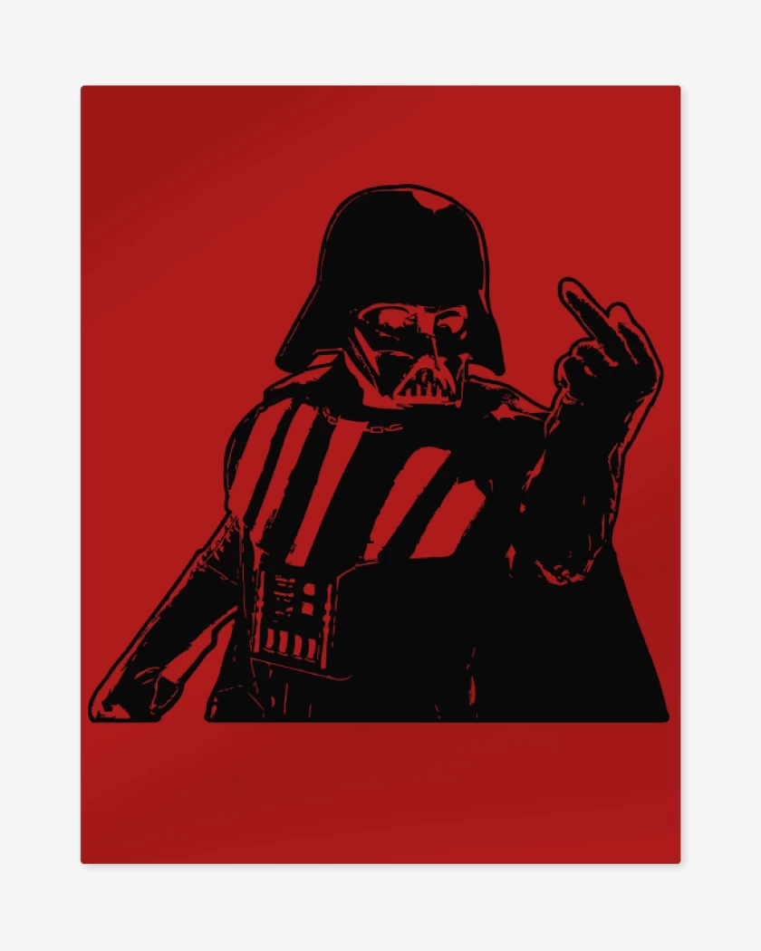 Print metalico Rojo de Darth Fucker