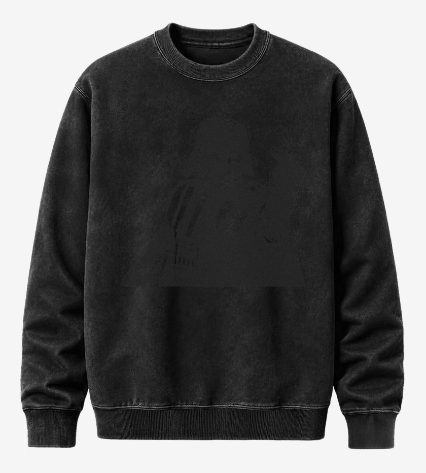 Poleron Polo Acid Wash Negro de Darth Fucker
