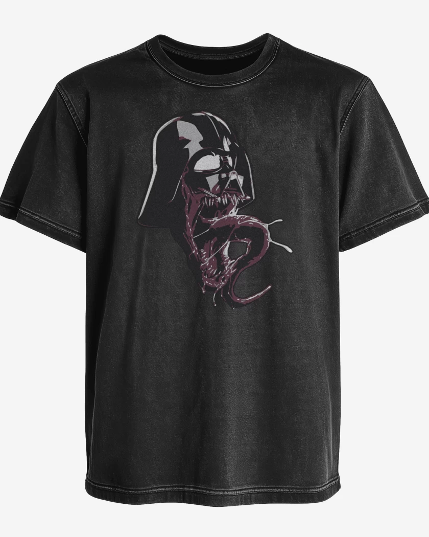 Polera desgastada Negro de Darth Venom