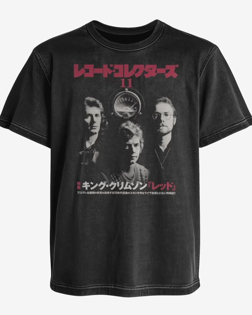 Polera desgastada Negro de King Crimson Jap
