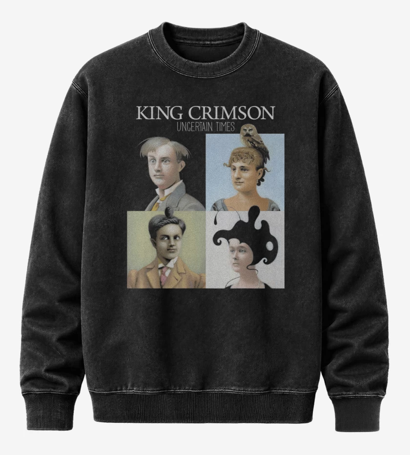 Poleron Polo Acid Wash Negro de King Crimson Uncertain Times