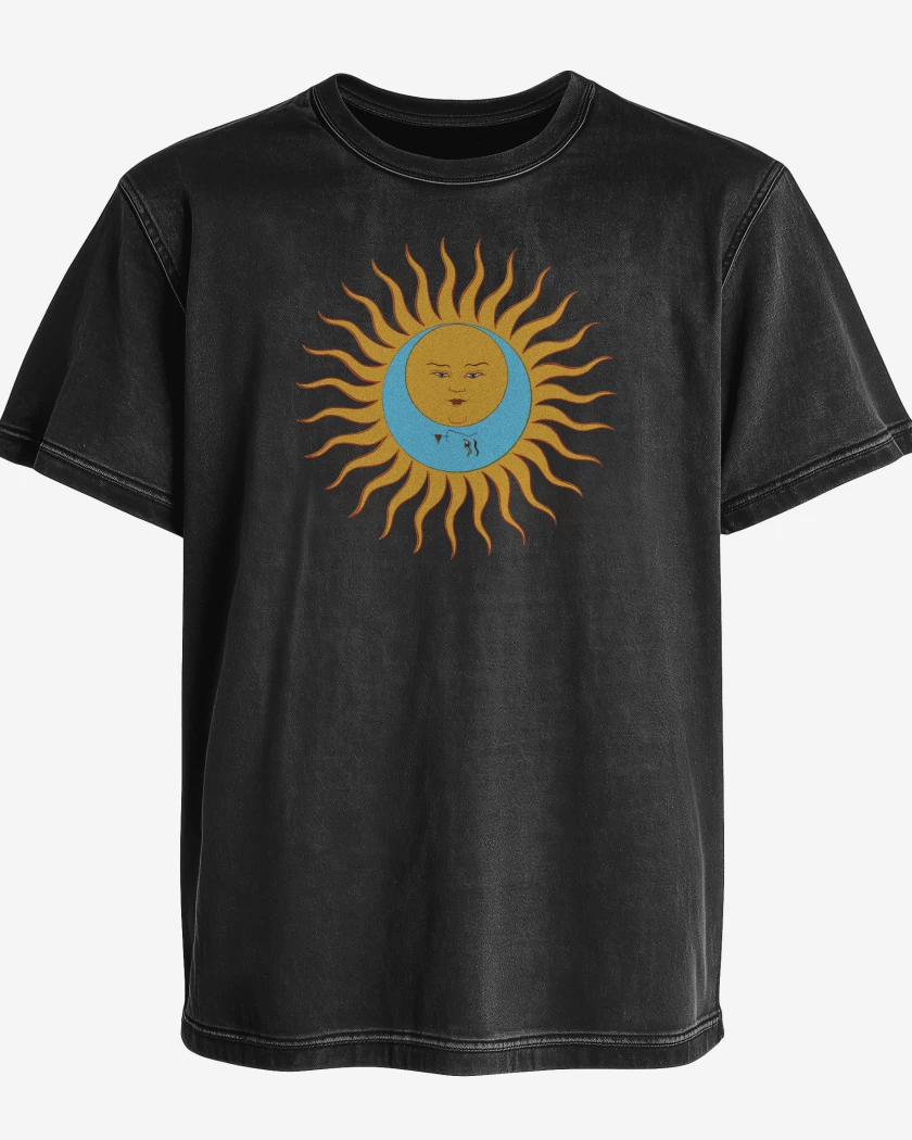 Polera desgastada Negro de King Crimson Sol