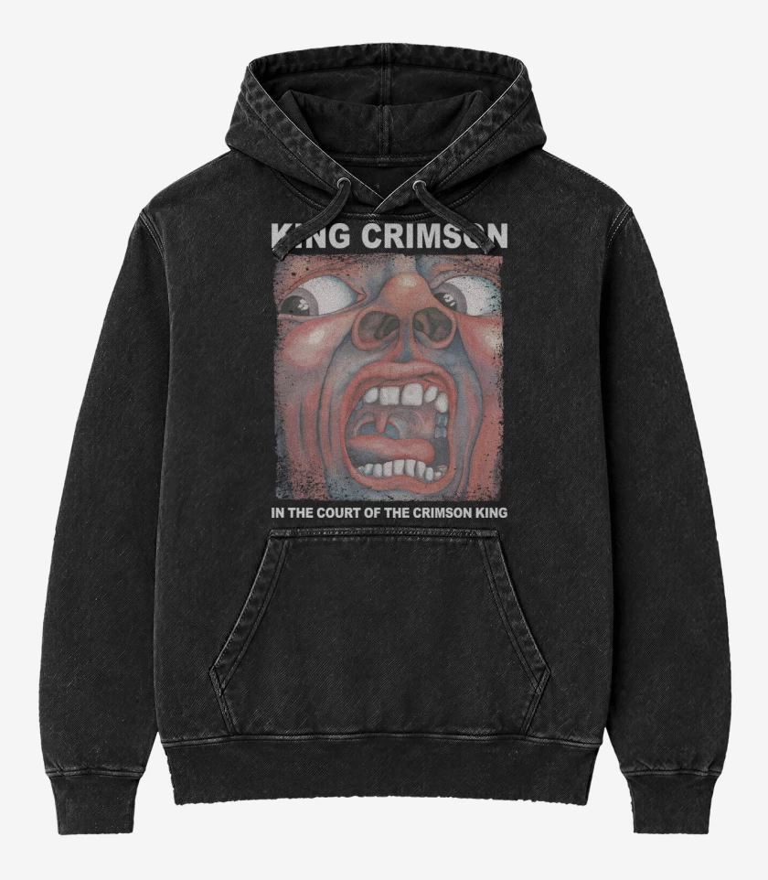 Poleron Canguro Acid Wash Negro de King Crimson In The Court