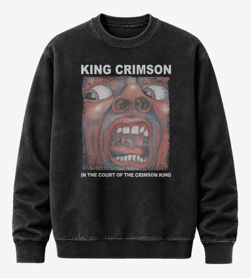 Poleron Polo Acid Wash Negro de King Crimson In The Court