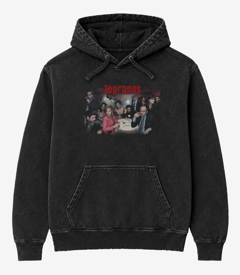 Poleron Canguro Acid Wash Negro de The Sopranos 2