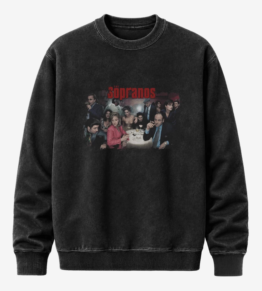 Poleron Polo Acid Wash Negro de The Sopranos 2