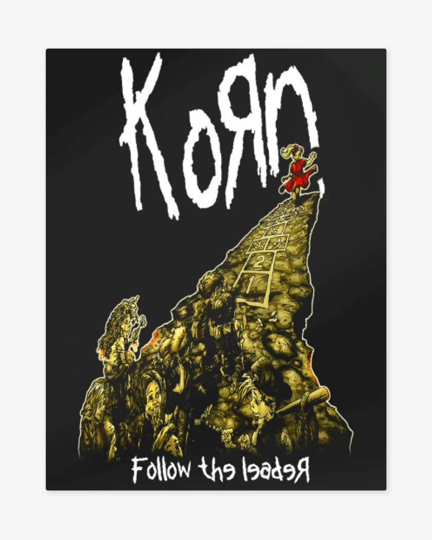 Print metalico Negro de Korn Follow the Leader