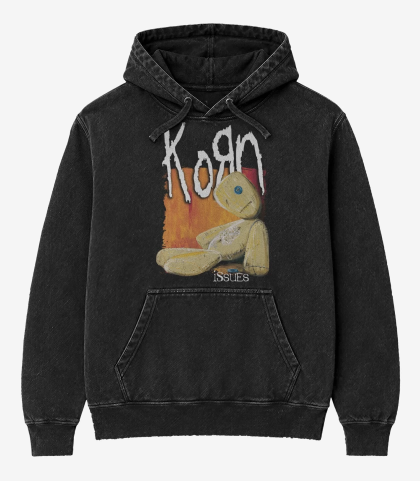 Poleron Canguro Acid Wash Negro de Korn Issues